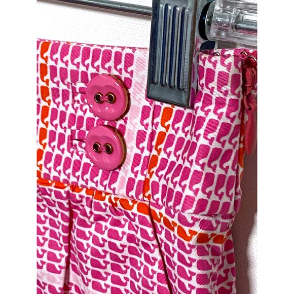 Vineyard Vines Mini Skirt Womens 0 Whale All Over Print Pink Rhododendron Preppy - Picture 2 of 7